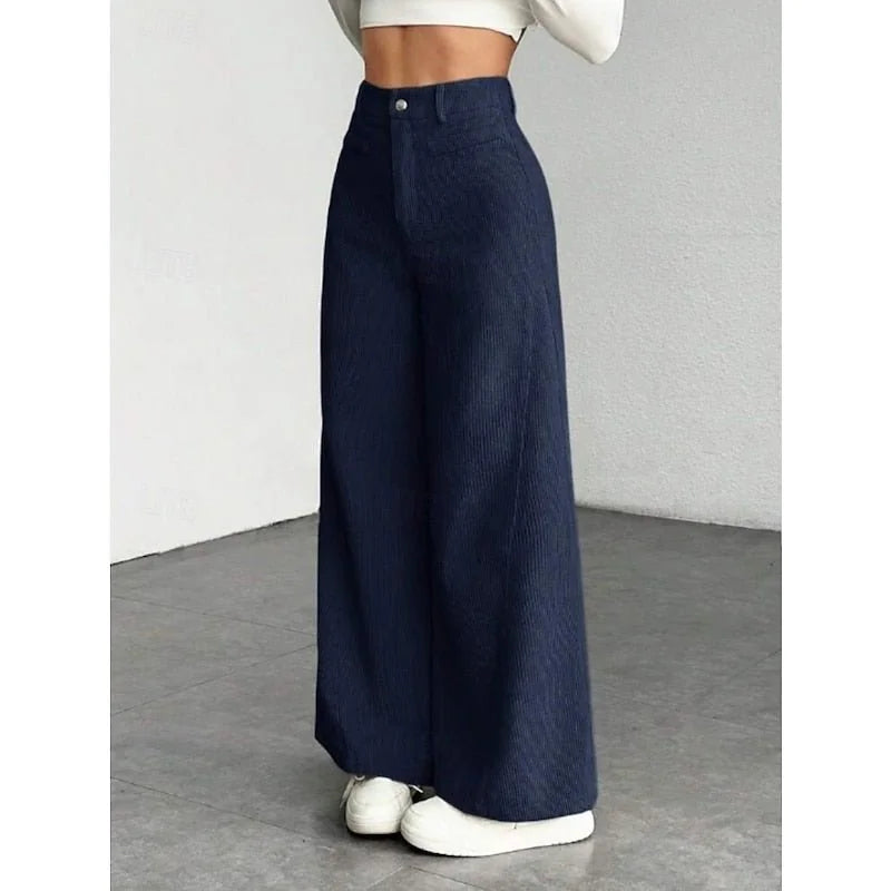 Wide-Leg Suit Pants – Black High-Waisted Tailored Trousers