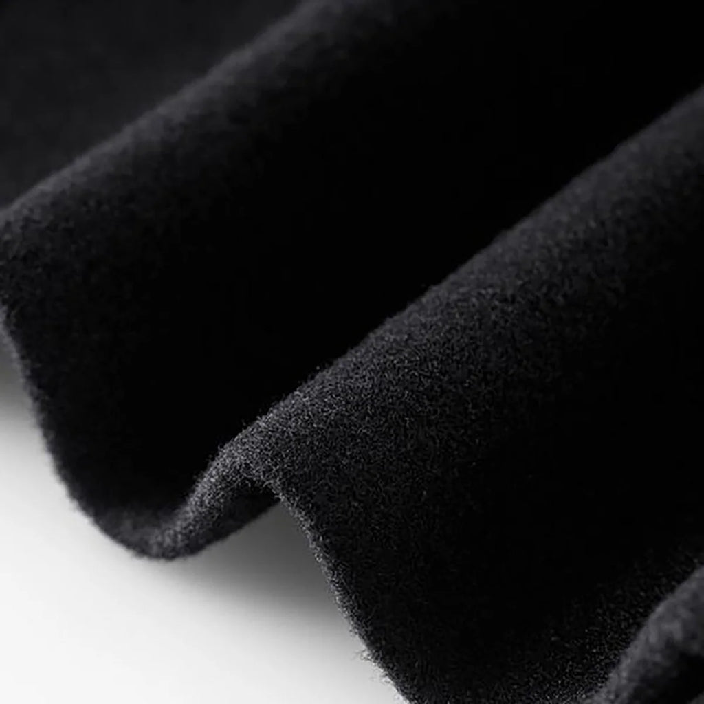 Wool Coat Women – Black Tailored Long Wool Coat with Notch Lapel