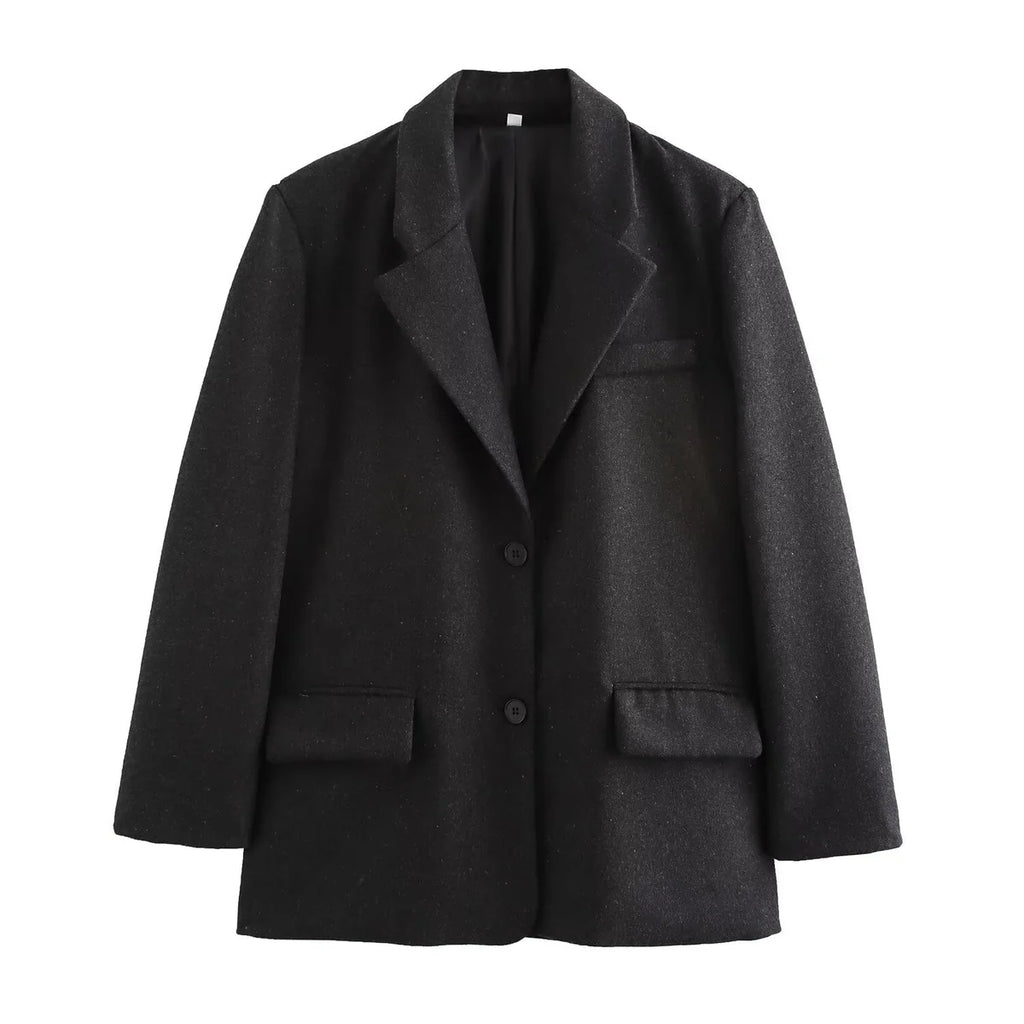 Wool Coat Women Double Breasted Wool Blend