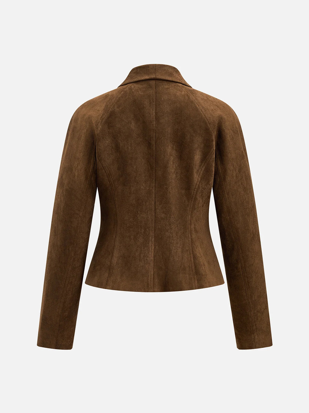 Yvette Faux Suede Blazer Double Breasted Long Sleeve