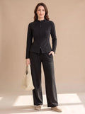 knit pants set women – Black