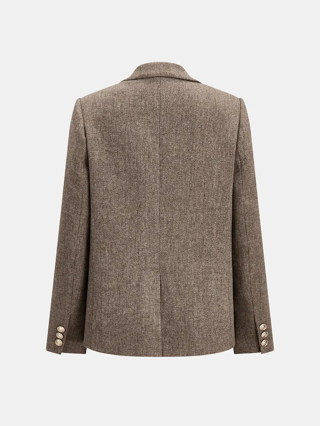 Audrey Herringbone Blazer Wool Blend Single Button