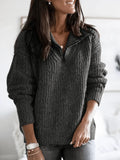 Black Sweater – Elegant Round Neck Knit Pullover