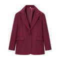 Blazer Women One Button Lapel Collar