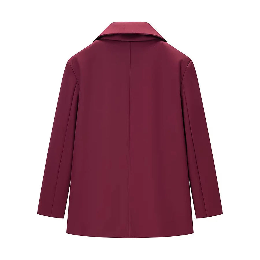 Blazer Women One Button Lapel Collar