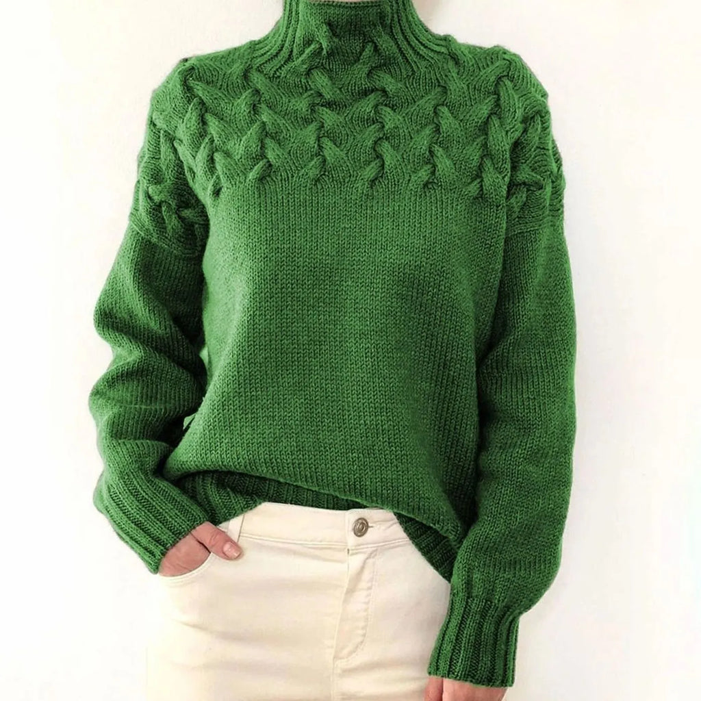 cable knit sweater – Green