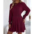 christmas dress sweater dress cable knit – Gray