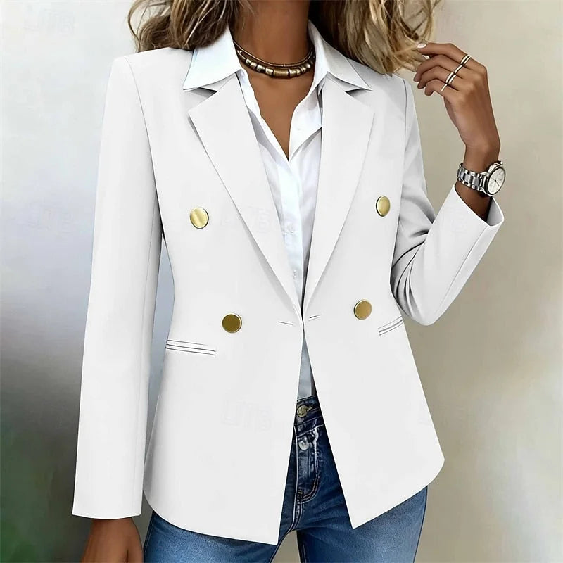 Florence Double Breasted Blazer Tailored Gold Buttons