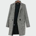 Houndstooth Coat Longline Notch Lapel