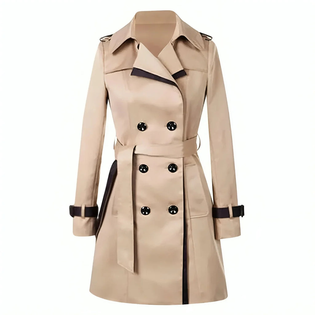 Khaki Trench Coat – Long Elegant Double Breasted