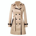 Khaki Trench Coat – Long Elegant Double Breasted