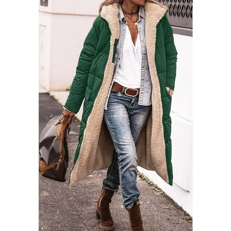 Longline Puffer Jacket with Sherpa Lining