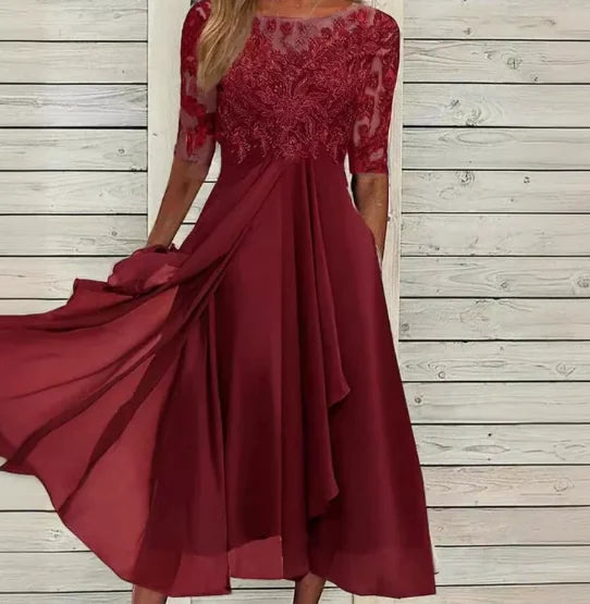 Mother of the Bride Lace Midi Dress