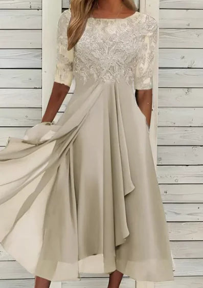 Mother of the Bride Lace Midi Dress