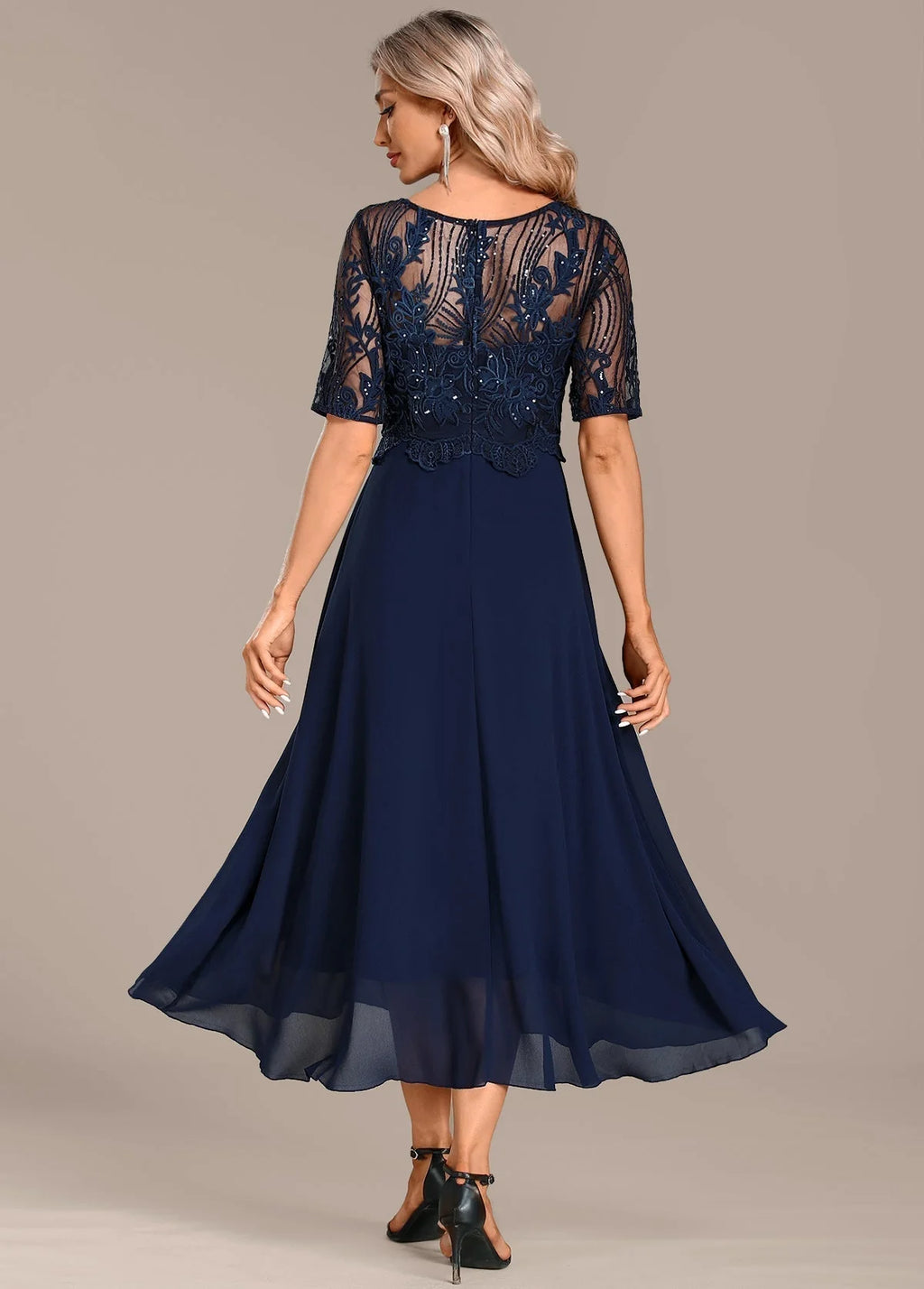 Mother of the Bride Lace Midi Dress