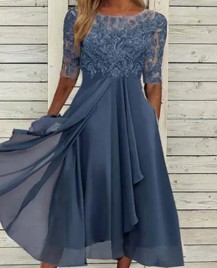 Mother of the Bride Lace Midi Dress