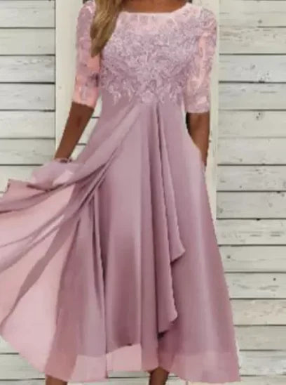 Mother of the Bride Lace Midi Dress