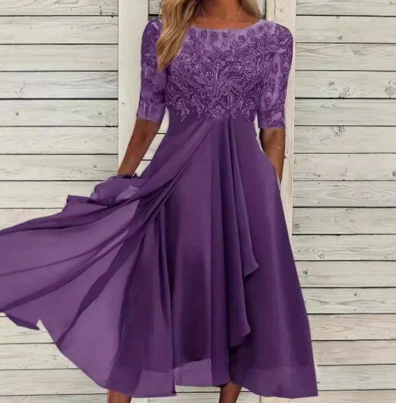 Mother of the Bride Lace Midi Dress
