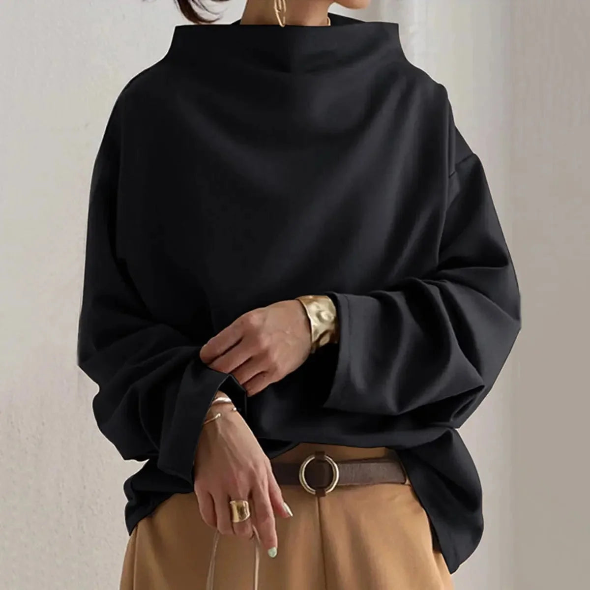 Oversized Roll Neck Knit Sweater