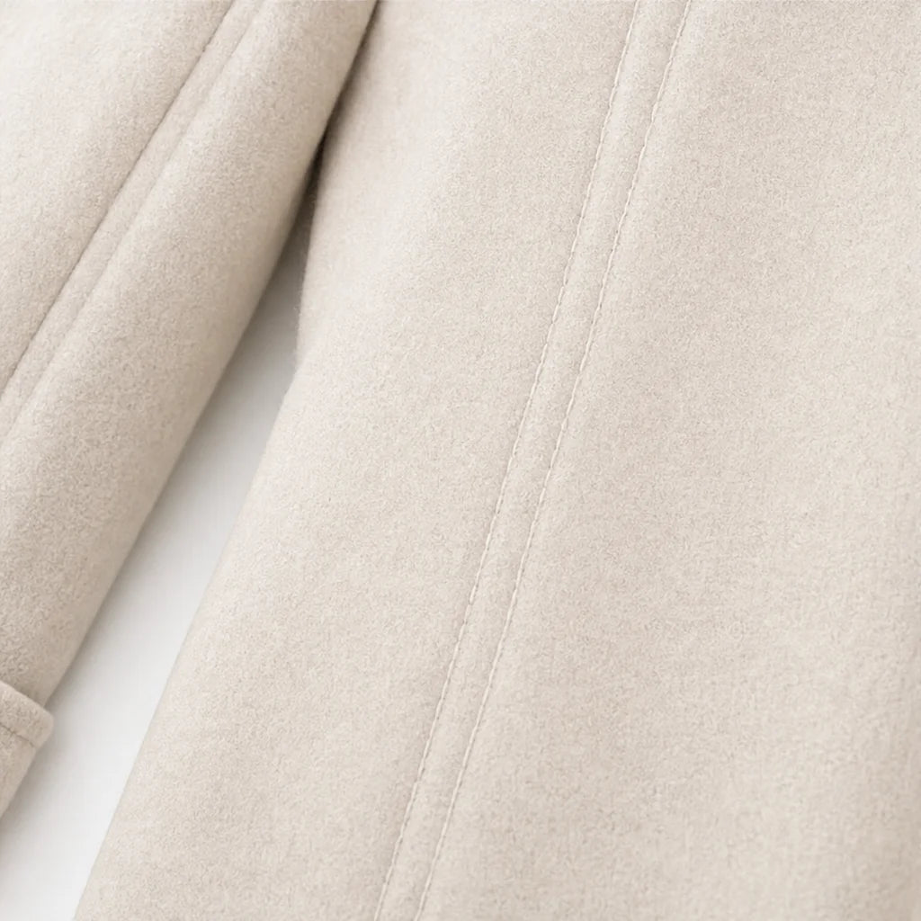 Pea Coat – Black Double-Breasted Hooded Thigh-Length