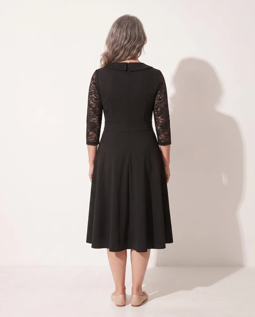 mother of the bride lace midi dress – Black