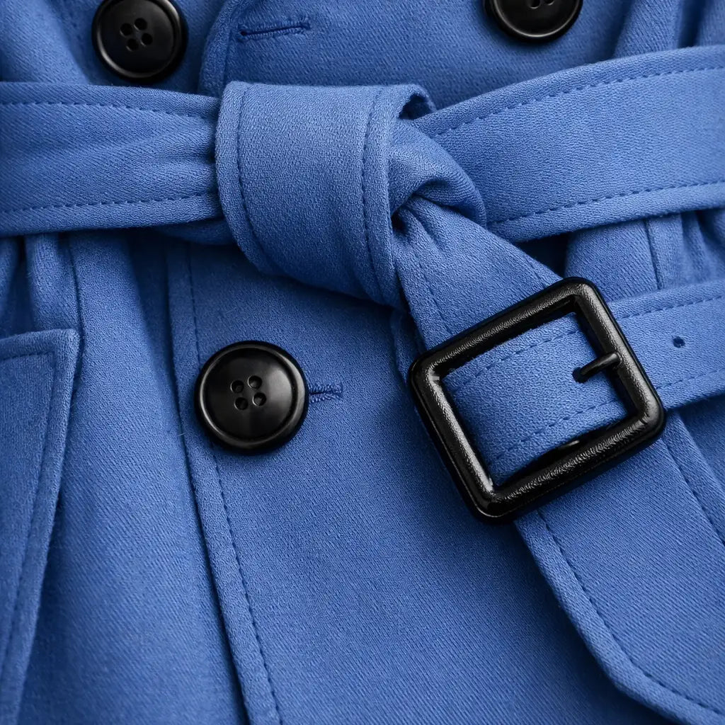 Trench Coat – Beige Double-Breasted Belted Longline
