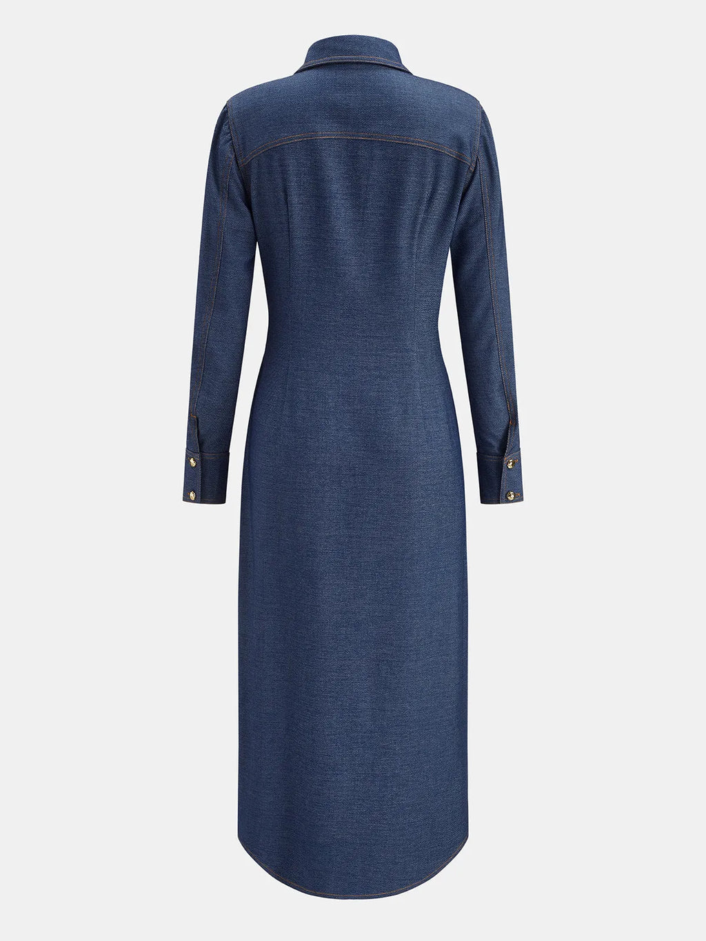 Vera Belted Midi Shirt Dress Long Sleeve Collar