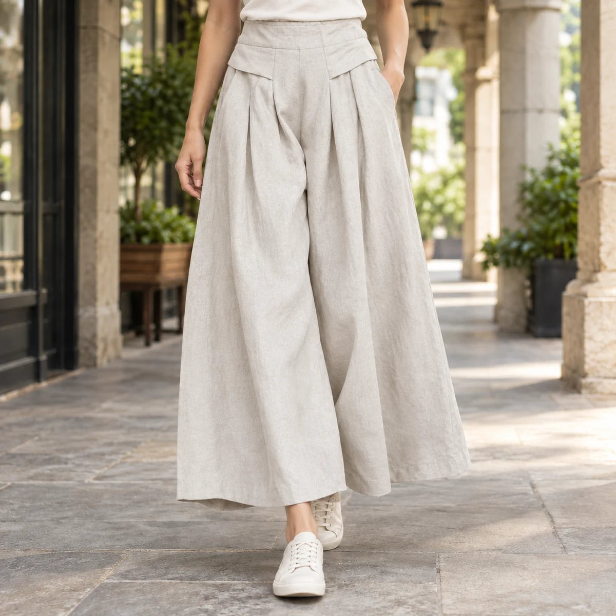 Wide Leg Pants – Black Pleated High-Waisted