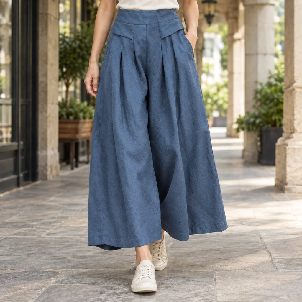Wide Leg Pants – Black Pleated High-Waisted