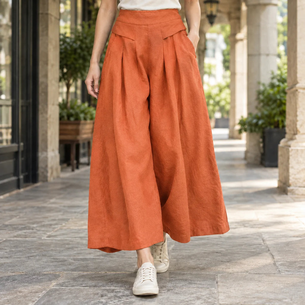 Wide Leg Pants – Black Pleated High-Waisted