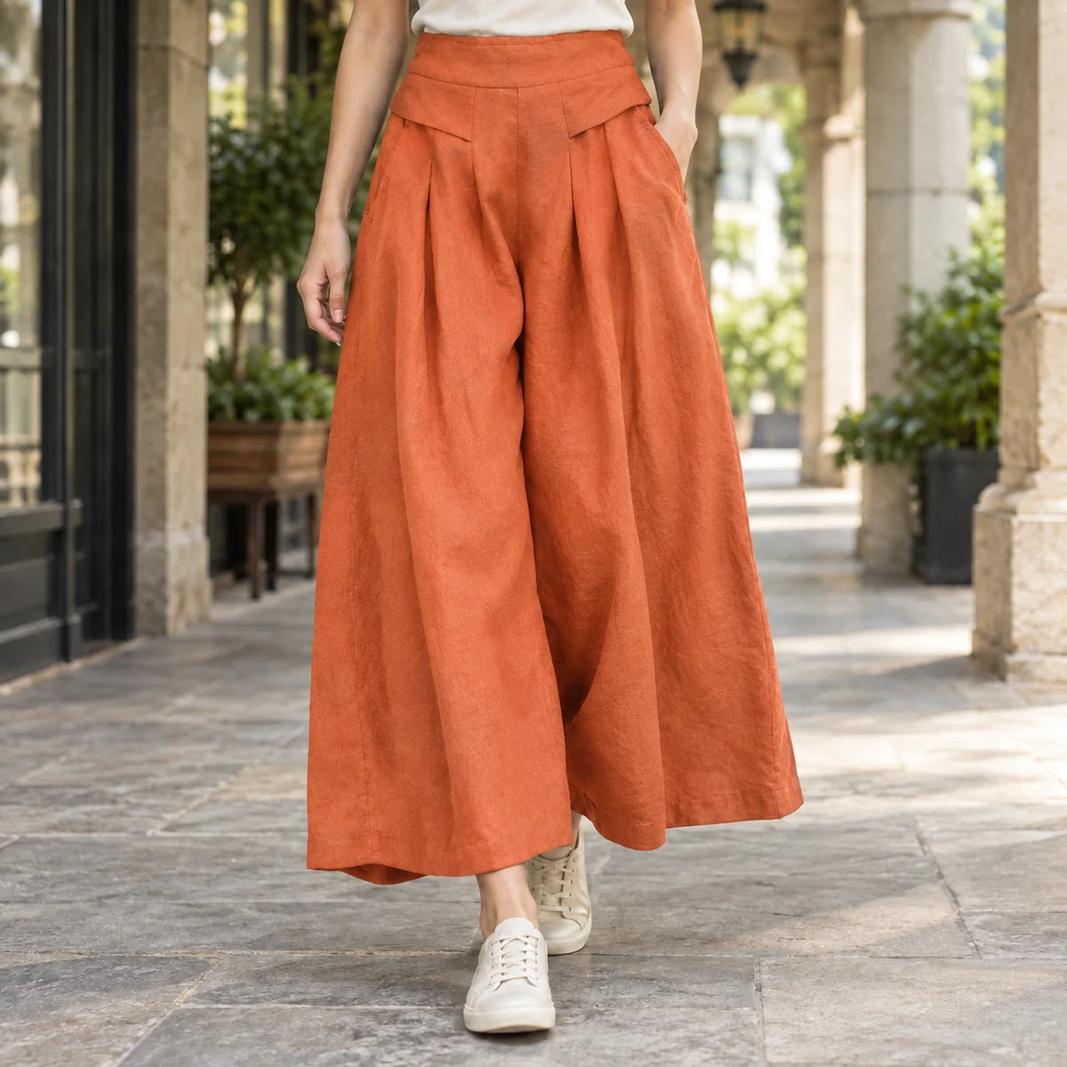 Wide Leg Pants – Black Pleated High-Waisted