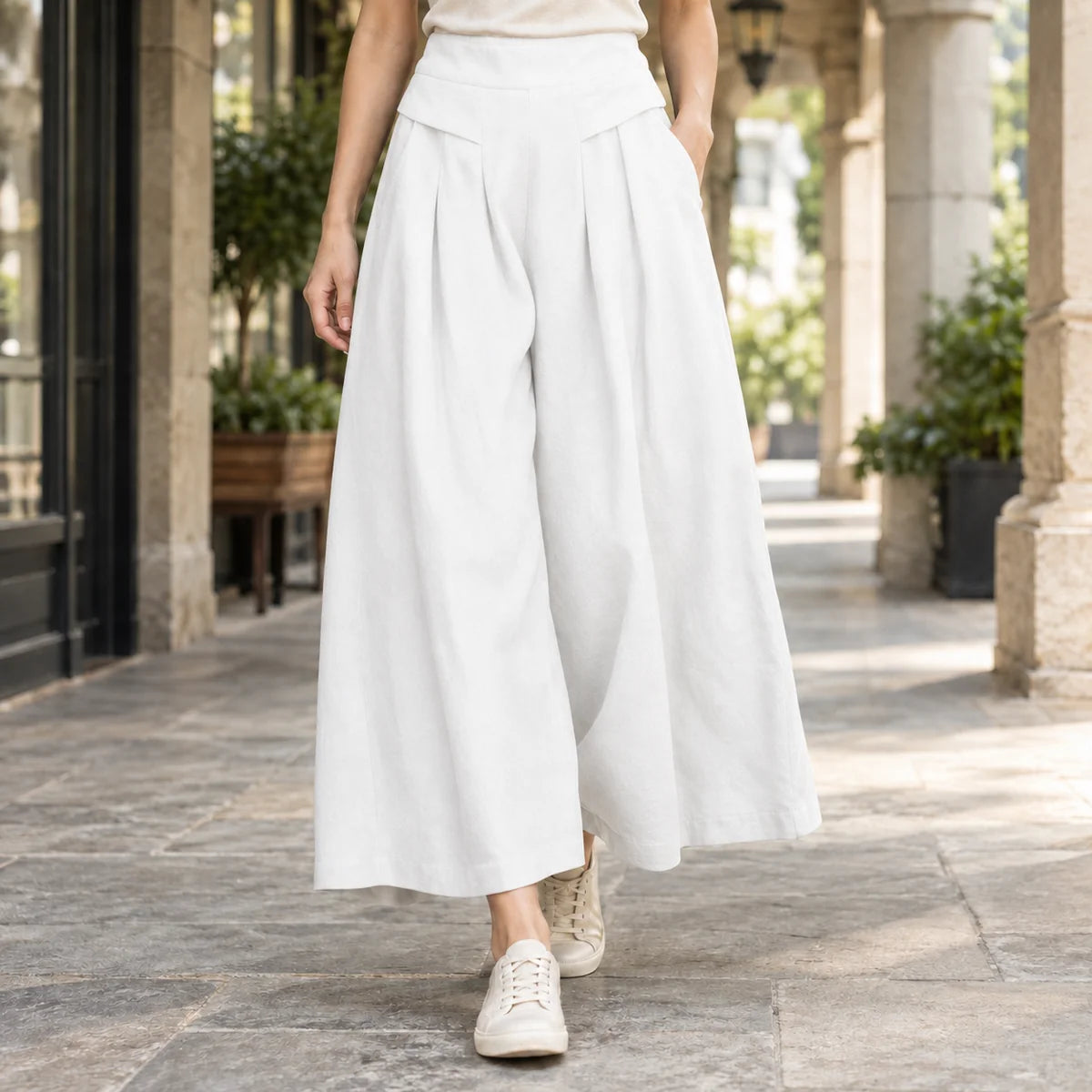 Wide Leg Pants – Black Pleated High-Waisted