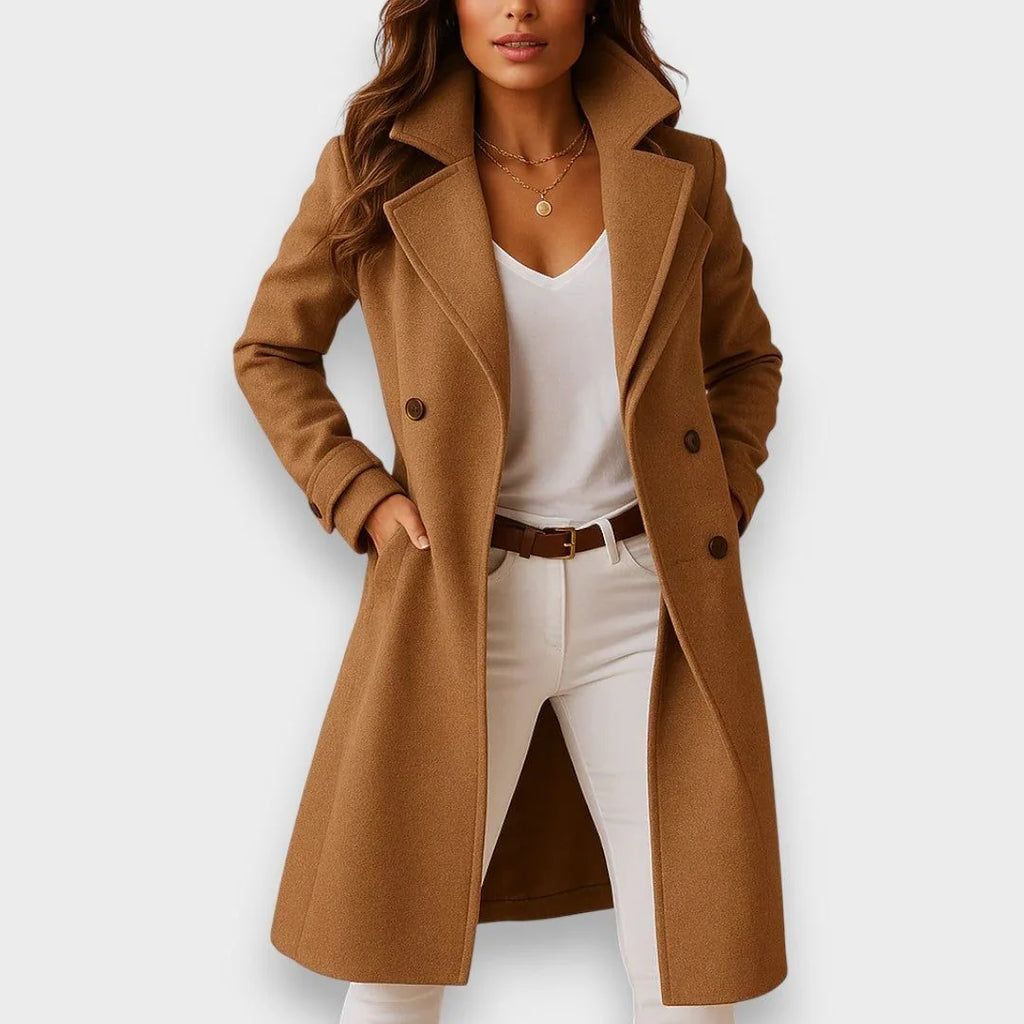 Wool Coat – Camel Long Lapel Collar