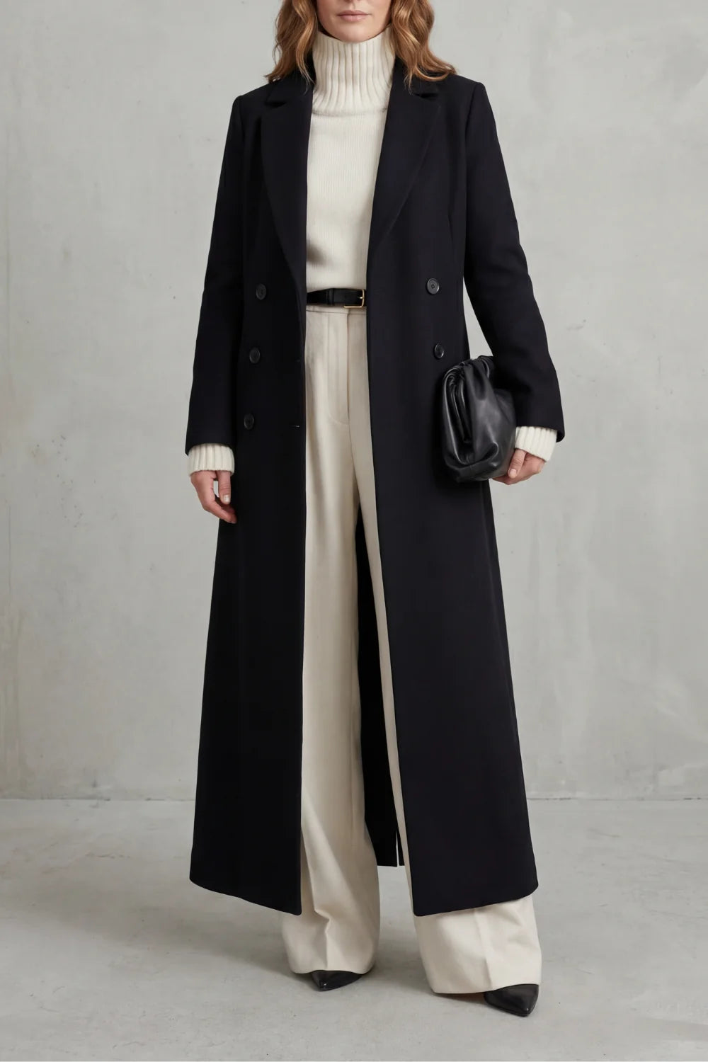Wool Coat Women – Brown Long Wool Coat Double Breasted