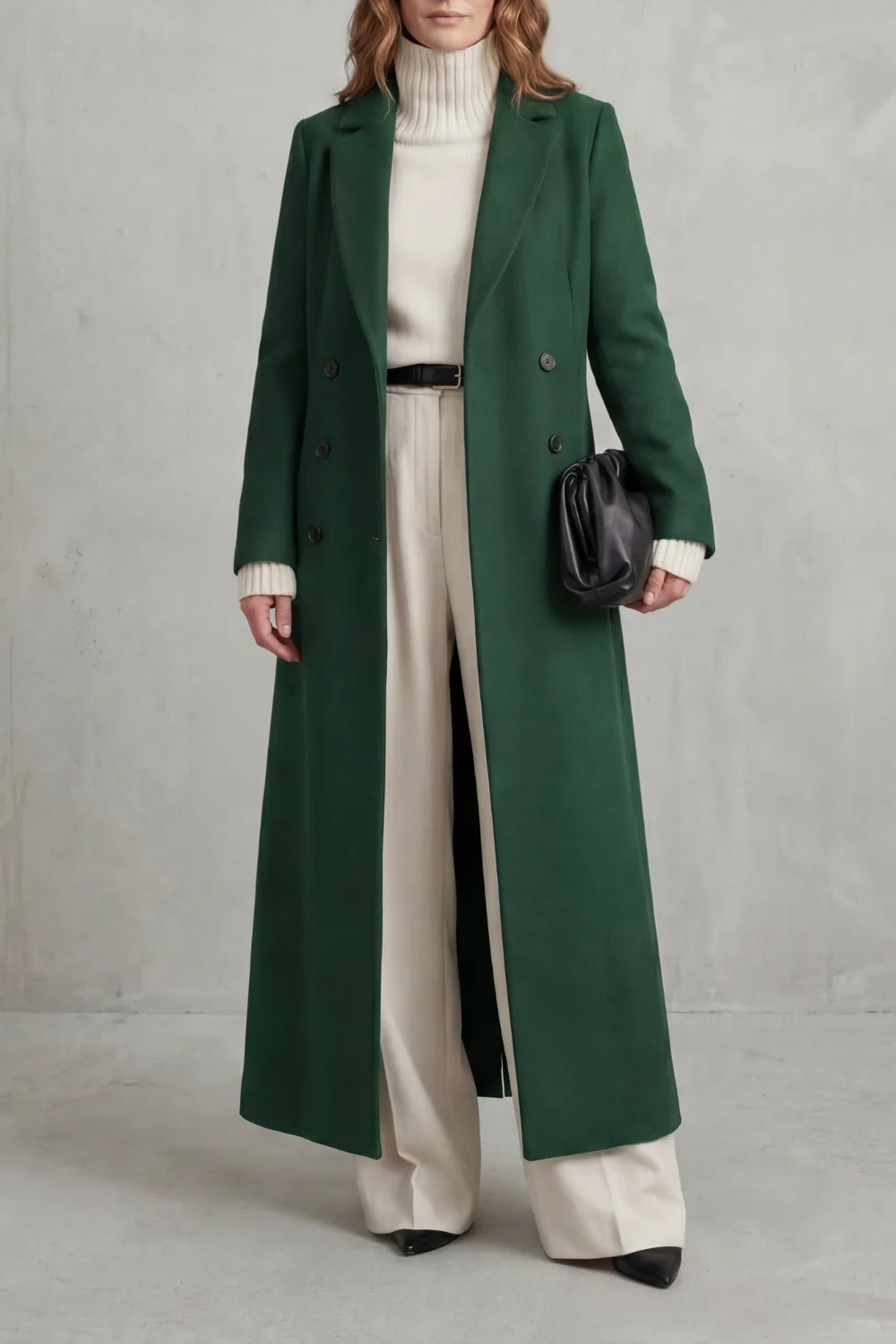 Wool Coat Women – Brown Long Wool Coat Double Breasted