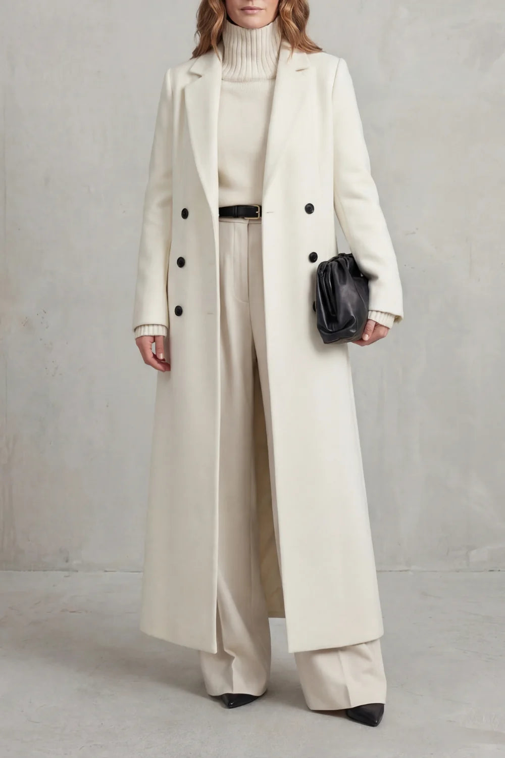 Wool Coat Women – Brown Long Wool Coat Double Breasted