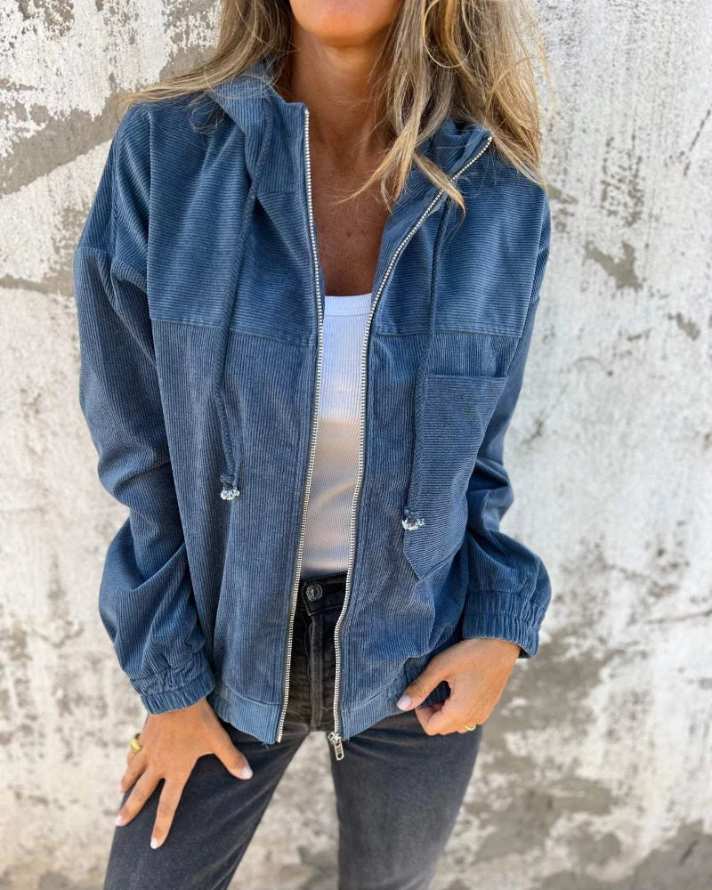 zip up jacket women hooded – Blue