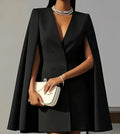 Blazer Dress V Neck Cape Sleeve