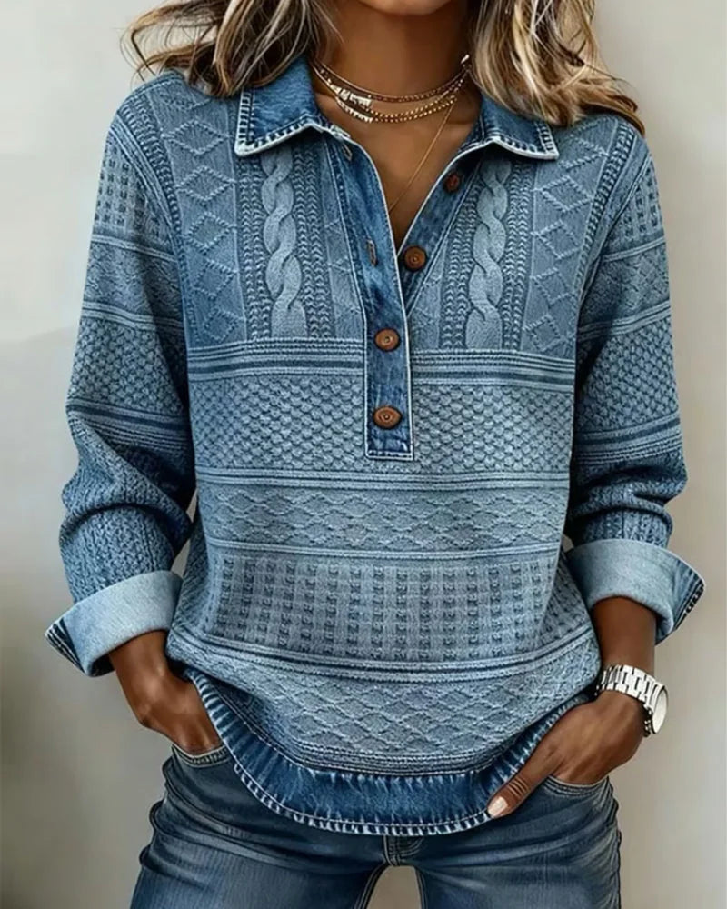 Collared Button Up Cable Knit Sweater