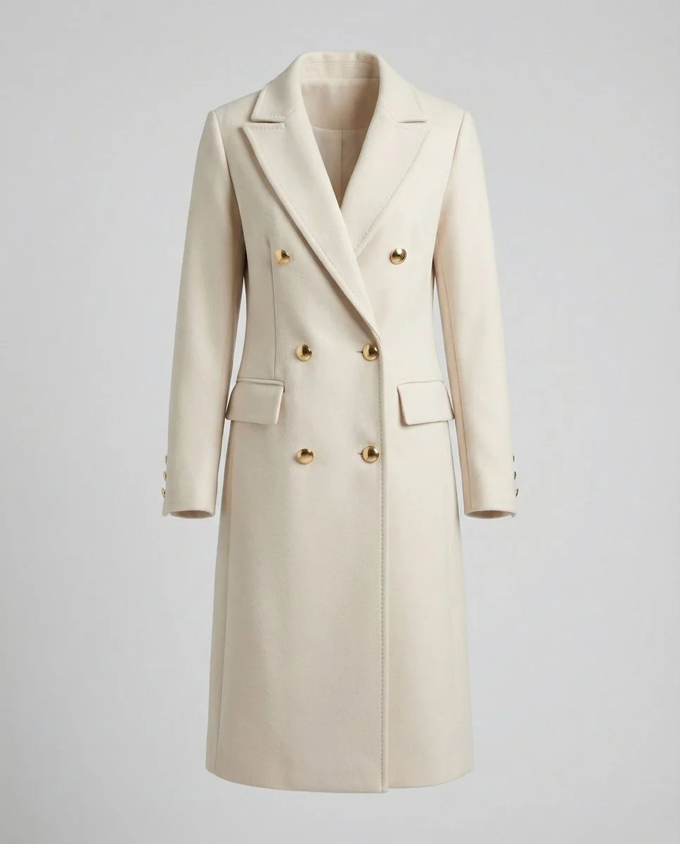 Double breasted coat women – Beige