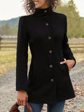 Eleanor Mid Length Trench Coat for Women - Waist Defining Stand Collar Coat