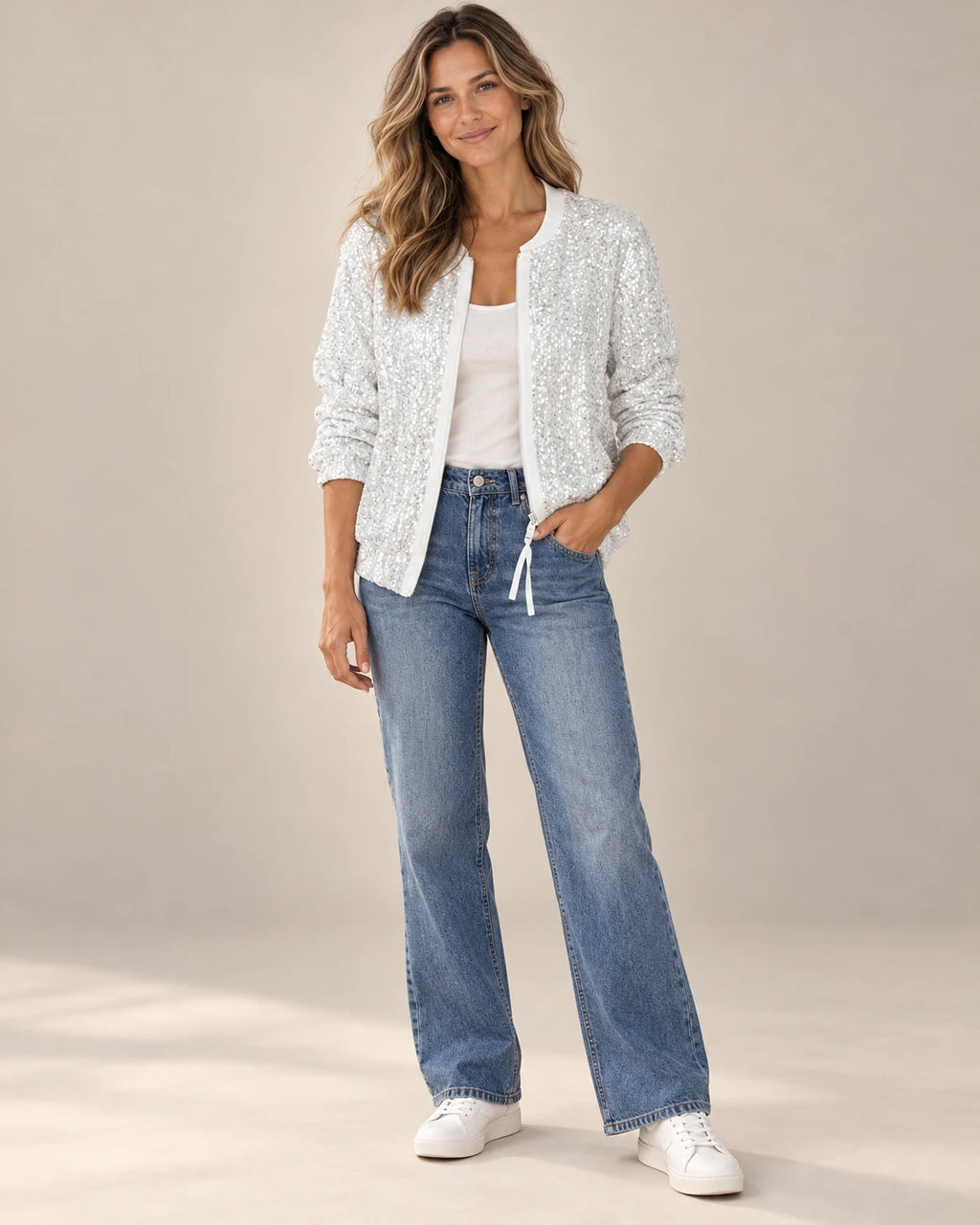 bomber jacket women – White