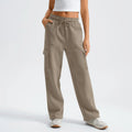 Khaki Cargo Pants – Drawstring Waist Wide Leg