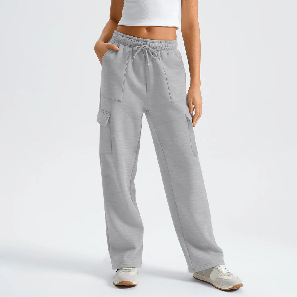 Khaki Cargo Pants – Drawstring Waist Wide Leg