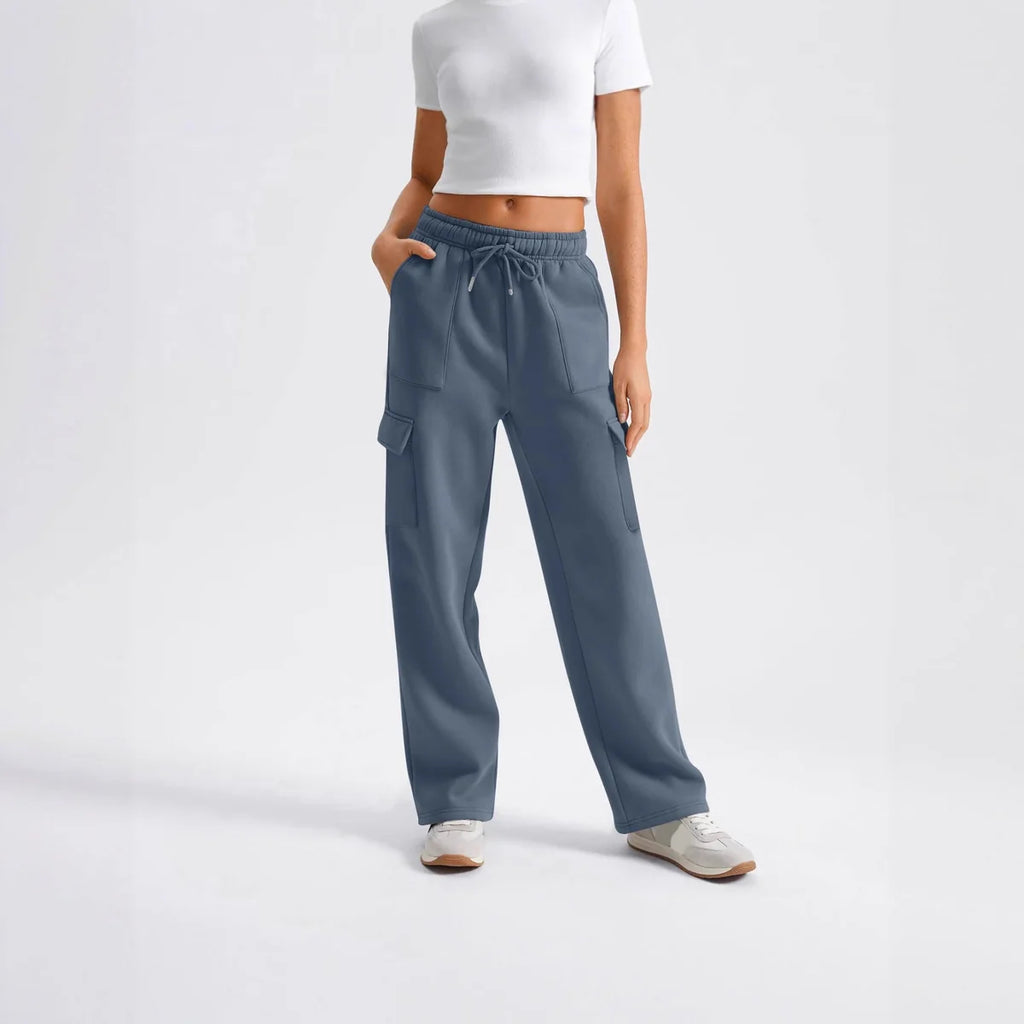 Khaki Cargo Pants – Drawstring Waist Wide Leg