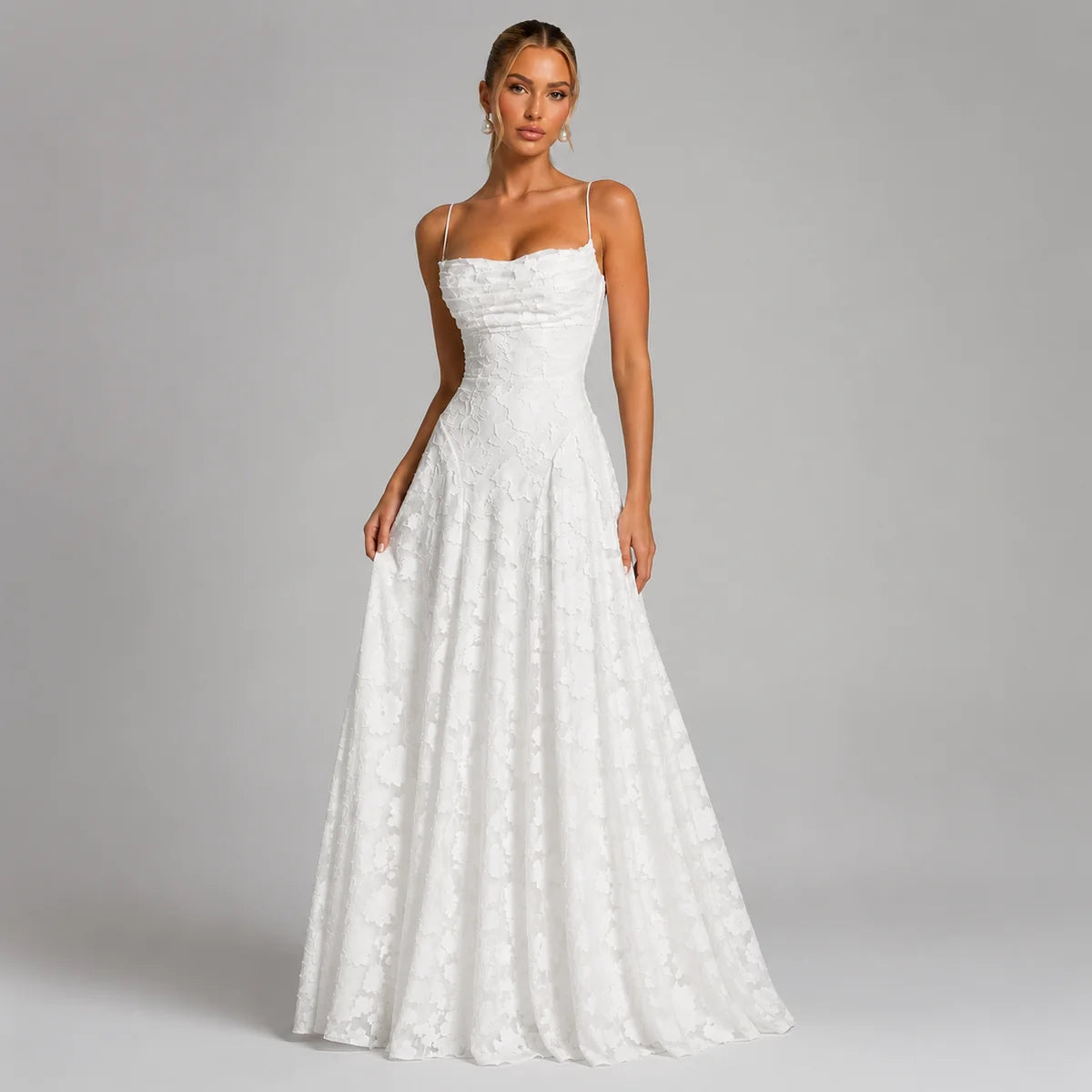 Lace Corset Maxi Dress Floral