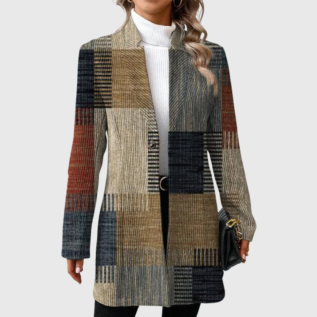 Livia Long Blazer for Women - Patterned Longline Blazer