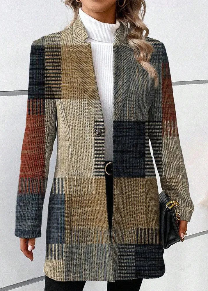 Livia Long Blazer for Women - Patterned Longline Blazer