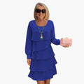 Long Sleeve Layered Ruffle Dress