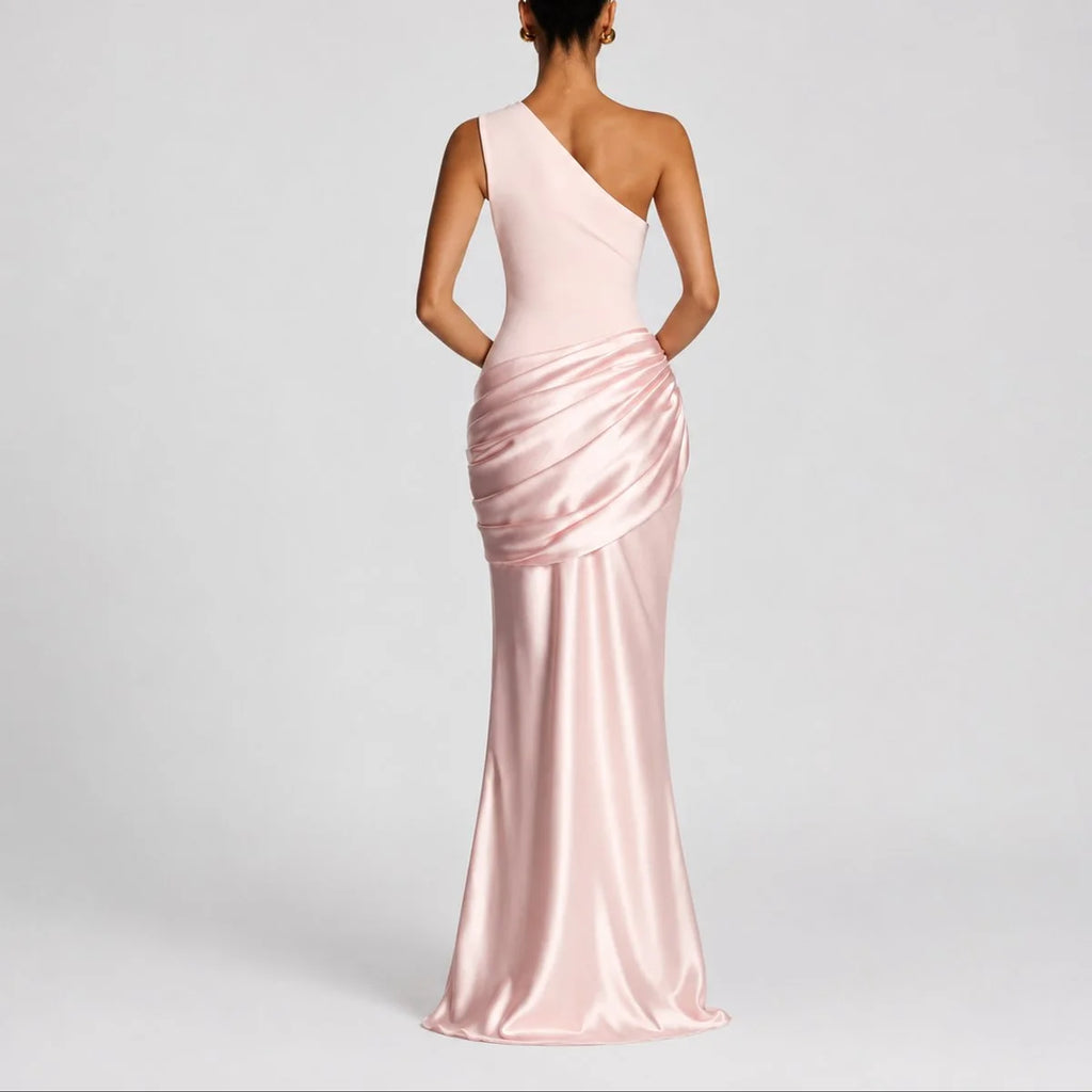 mother of the bride satin maxi dress – Brown